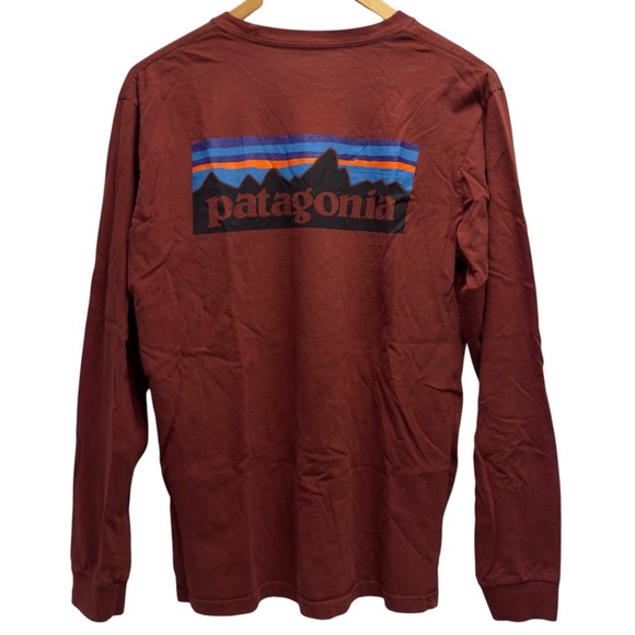 Patagonia Other - Patagonia Men's Size M Regular Fit Long Sleeve Dark Orange Mountain Logo T-Shirt